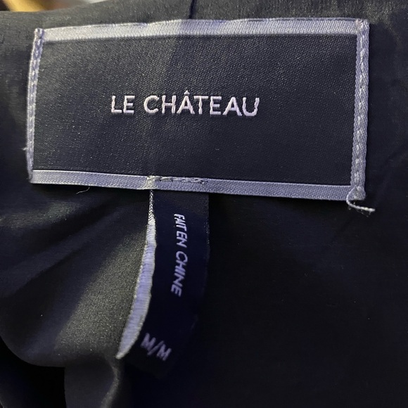 Black Le Chateau blazer with pleather sleeves size M - Picture 7 of 7